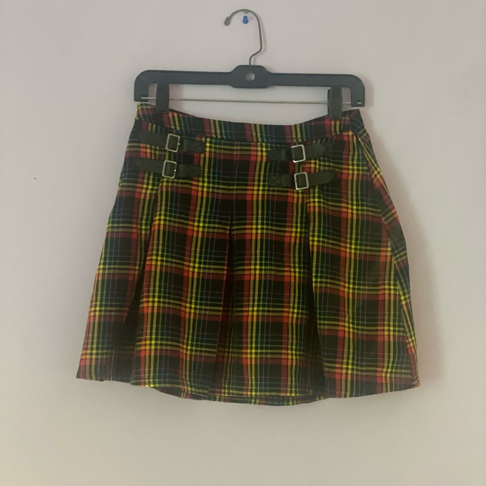 Hot Topic Flare Plaid Rainbow Skirt Size - Medium